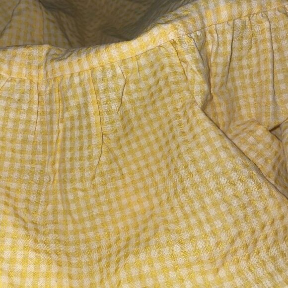 Bollie Maxi Dress Medium Short Sleeve Tie Waist Gingham Plaid Pockets Yellow - Picture 7 of 7